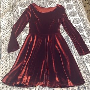 NWOT Red Velvet Longsleeve Dress